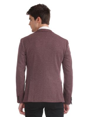 maroon solid single breasted formal blazer - 17873783 - Standard Image - 3