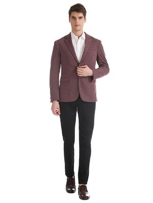 maroon solid single breasted formal blazer - 17873783 - Standard Image - 4