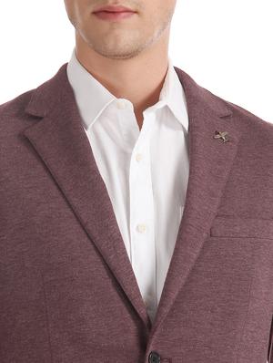 maroon solid single breasted formal blazer - 17873783 - Standard Image - 5