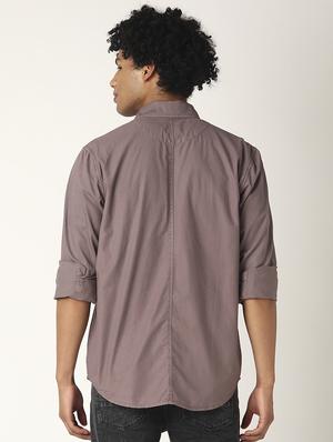 purple solid casual shirt - 17873841 - Standard Image - 3