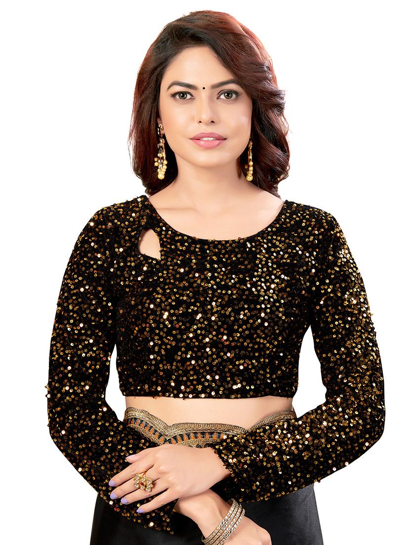 solid bordered saree with blouse - 17873958 - Zoom Image - 3