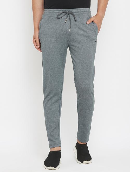 grey solid full length track pant - 17874039 - Standard Image - 1
