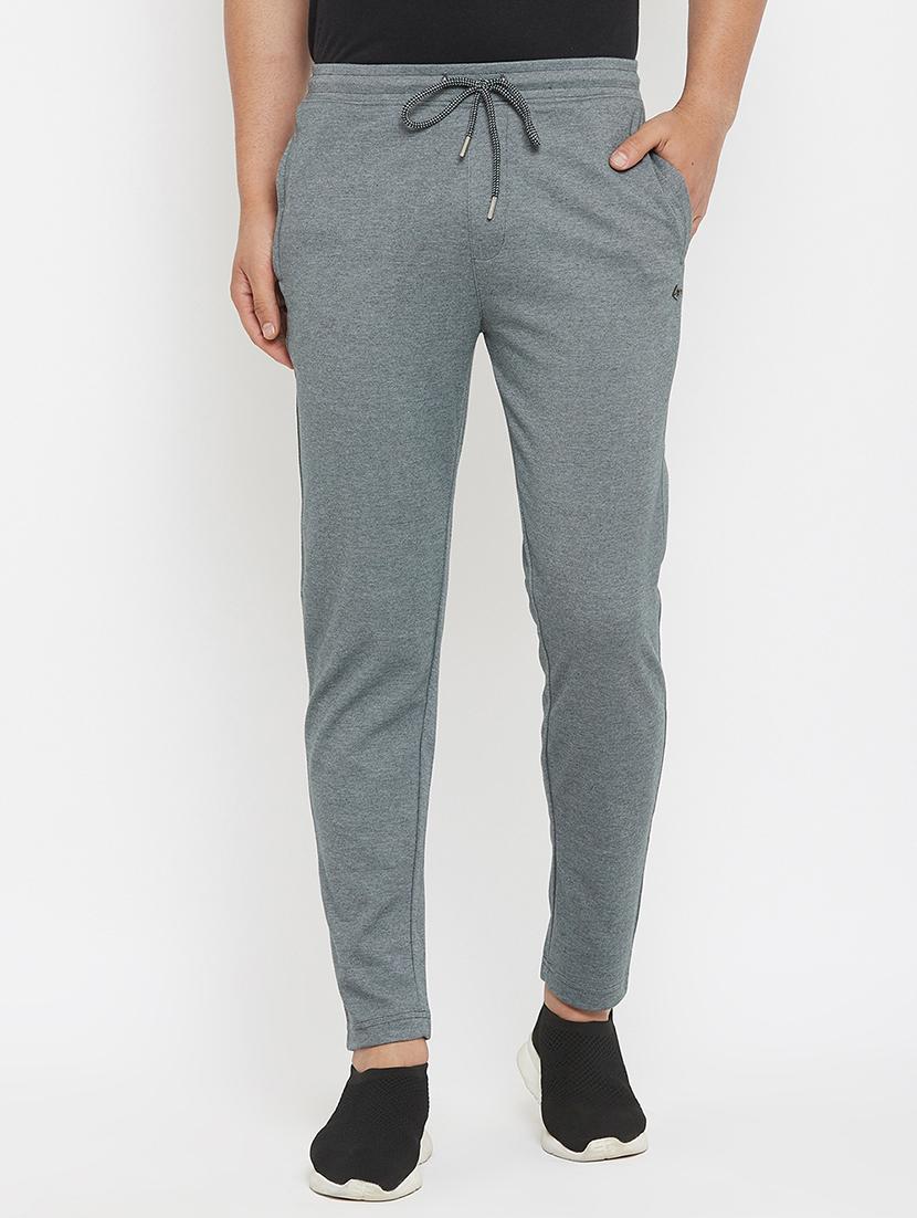 grey solid full length track pant - 17874039 - Zoom Image - 1