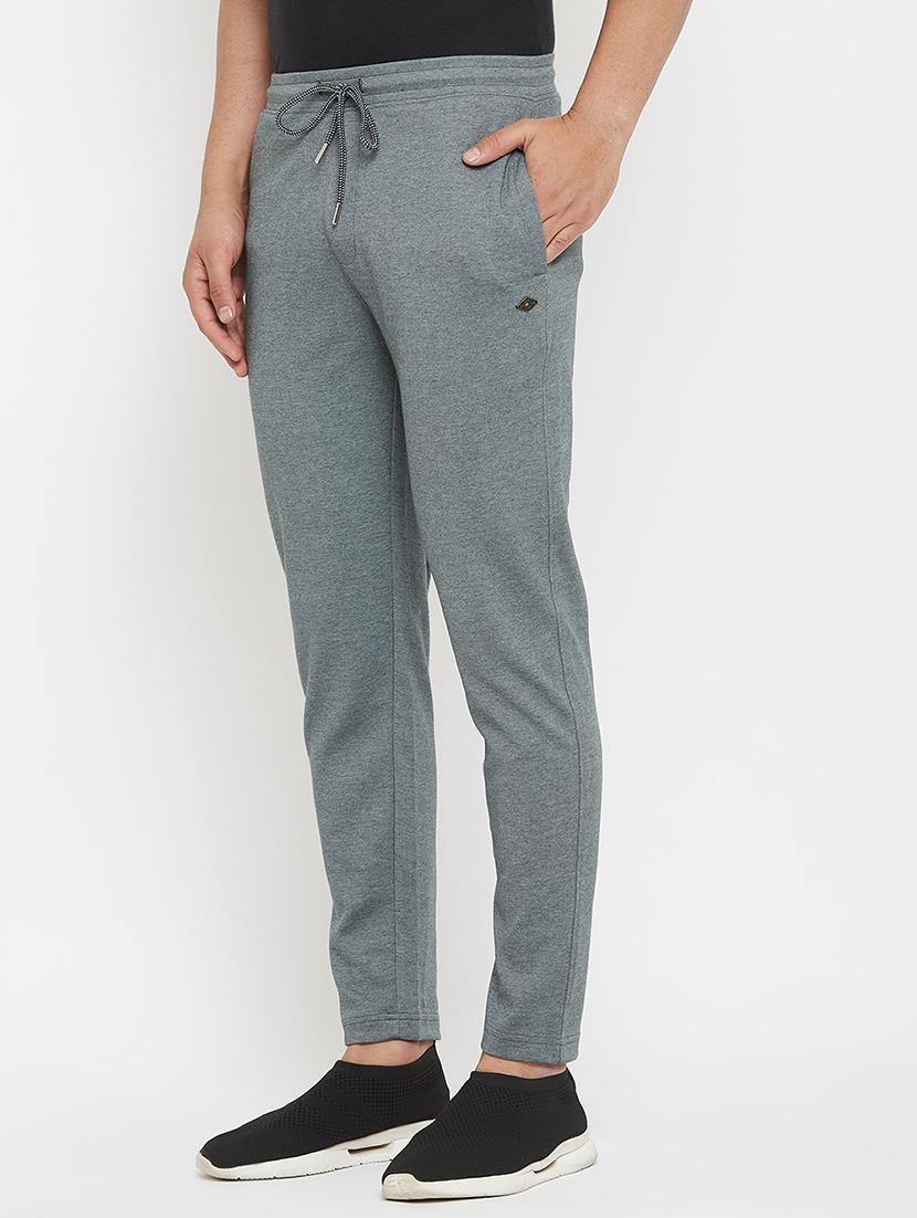 grey solid full length track pant - 17874039 - Zoom Image - 2