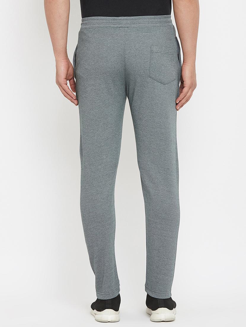 grey solid full length track pant - 17874039 - Zoom Image - 3