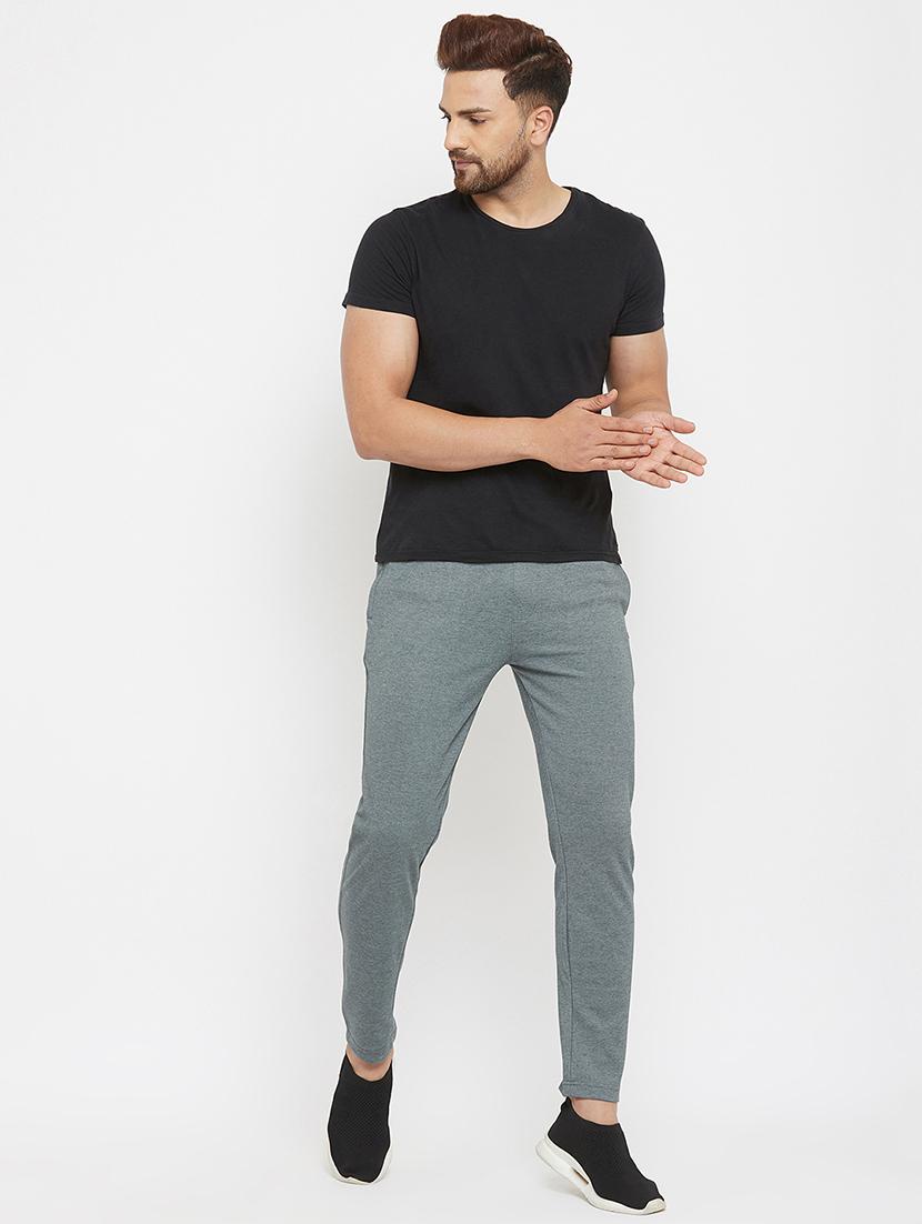 grey solid full length track pant - 17874039 - Zoom Image - 4