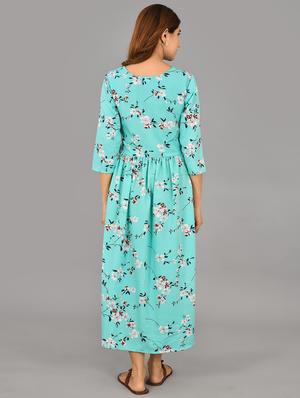 round neck printed maternity wear dress - 17874245 - Standard Image - 3
