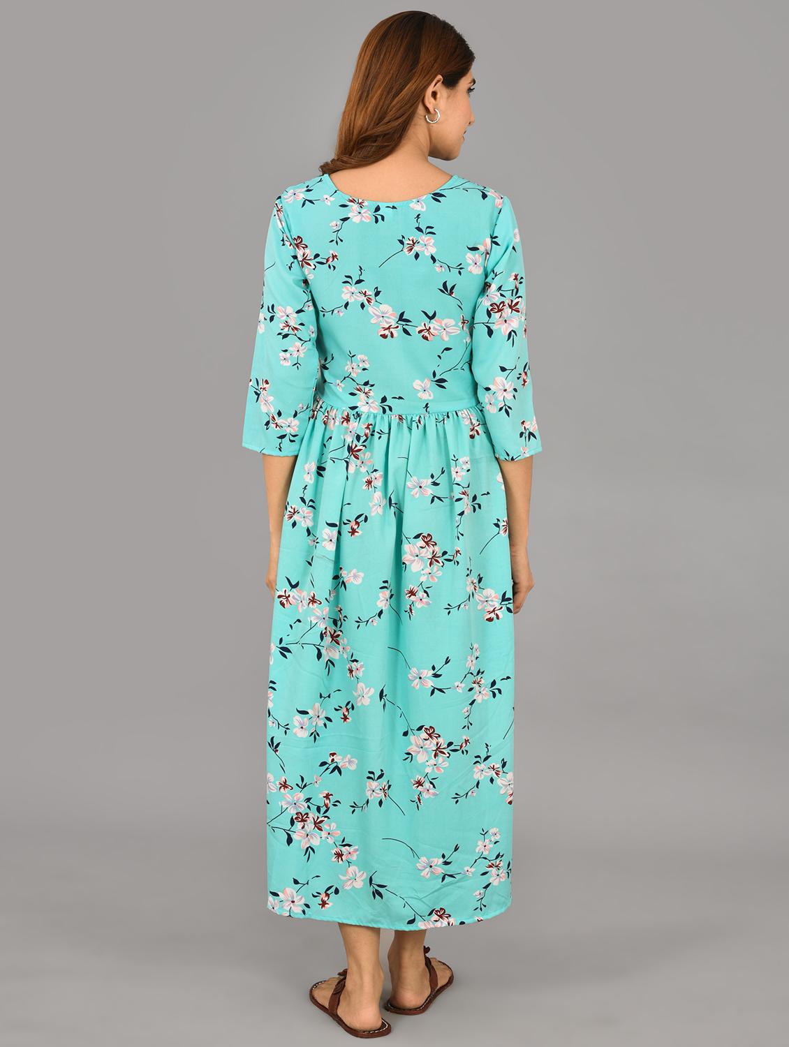 round neck printed maternity wear dress - 17874245 - Zoom Image - 3