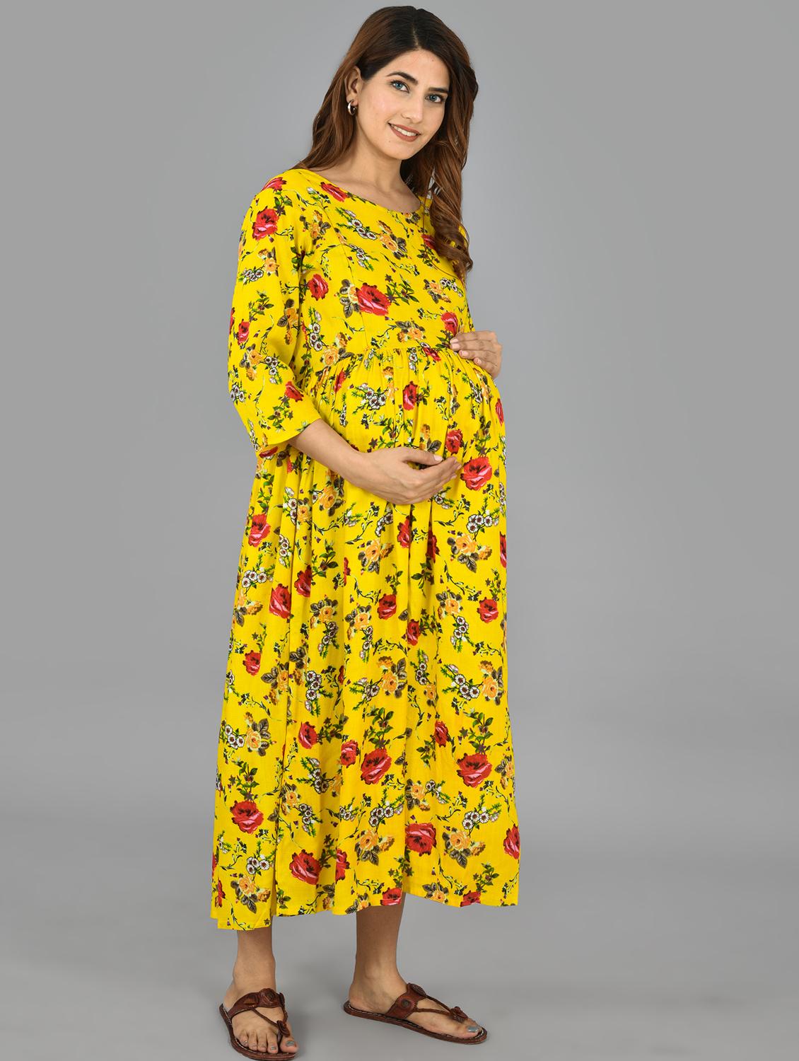 round neck printed maternity wear dress - 17874246 - Zoom Image - 2