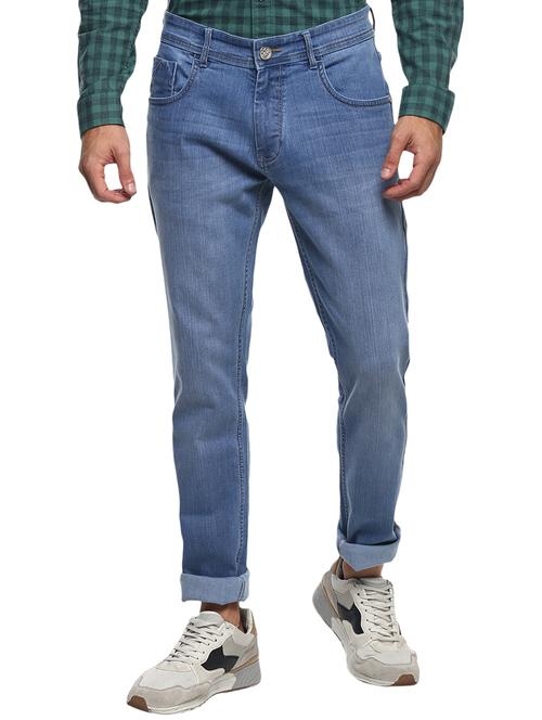 blue light washed denim jeans - 17874267 - Standard Image - 1