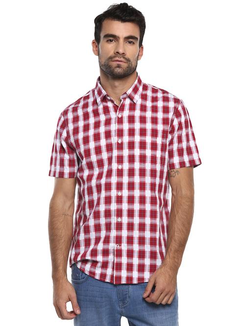 red checkered casual shirt - 17874278 - Standard Image - 1