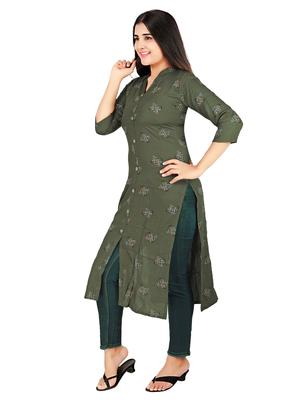 a line long rayon kurti with - 17874302 - Standard Image - 2