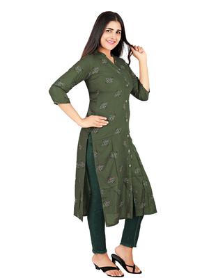 a line long rayon kurti with - 17874302 - Standard Image - 3