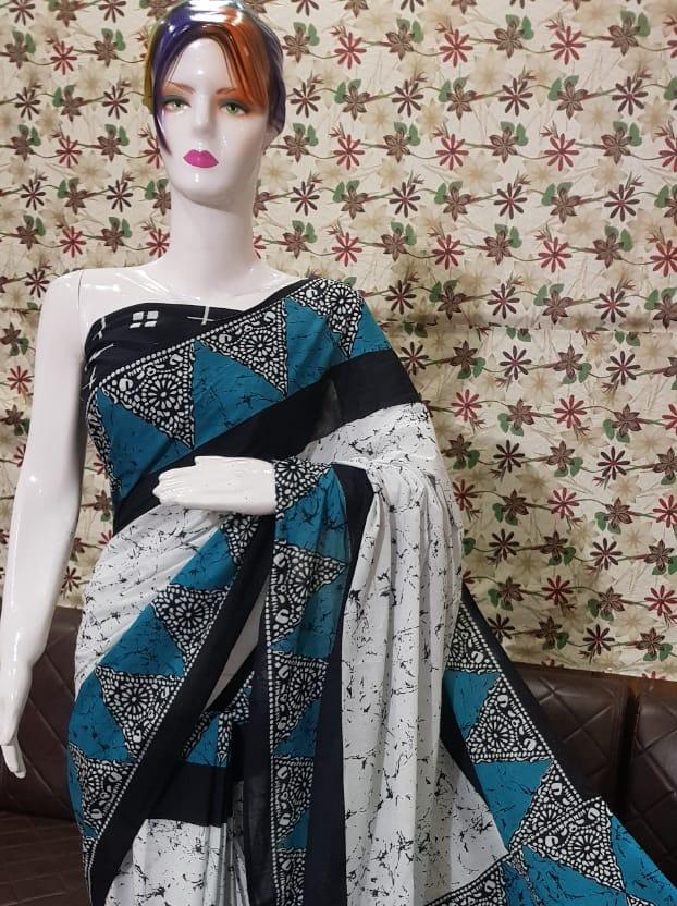 blue lace saree - 17874914 - Zoom Image - 1
