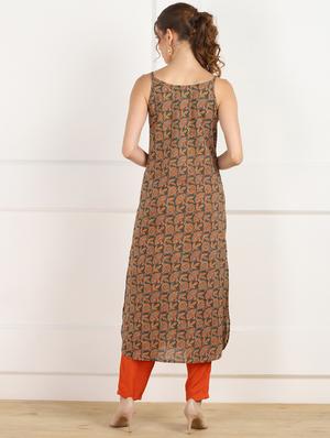 printed straight kurta - 17874918 - Standard Image - 3
