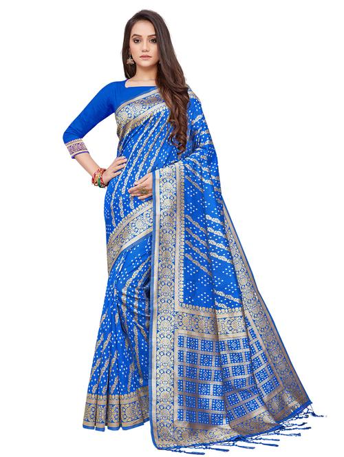 jacquard banarasi saree with blouse - 17874986 - Standard Image - 1
