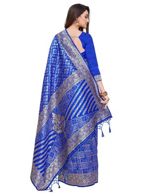 jacquard banarasi saree with blouse - 17874988 - Standard Image - 2