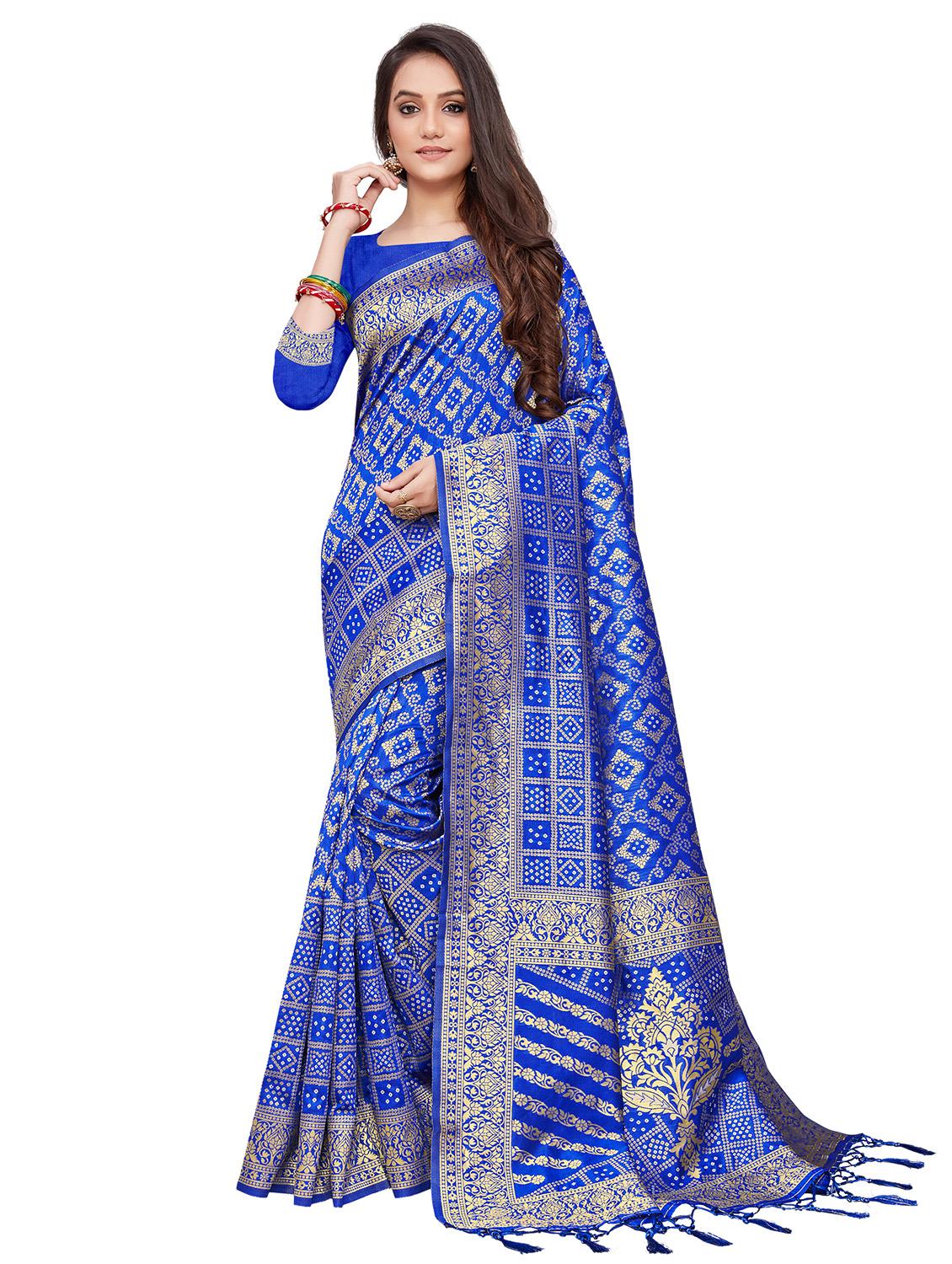 jacquard banarasi saree with blouse - 17874988 - Zoom Image - 1