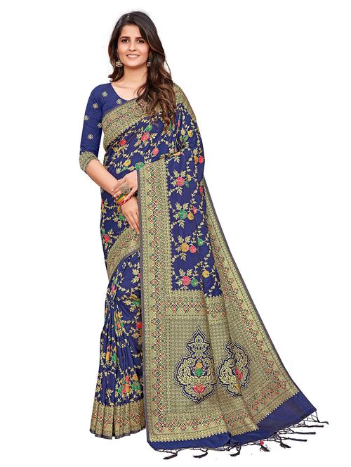 jacquard work banarasi saree with blouse - 17875047 - Standard Image - 1