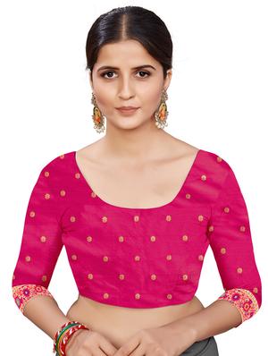 jacquard work banarasi saree with blouse - 17875059 - Standard Image - 2