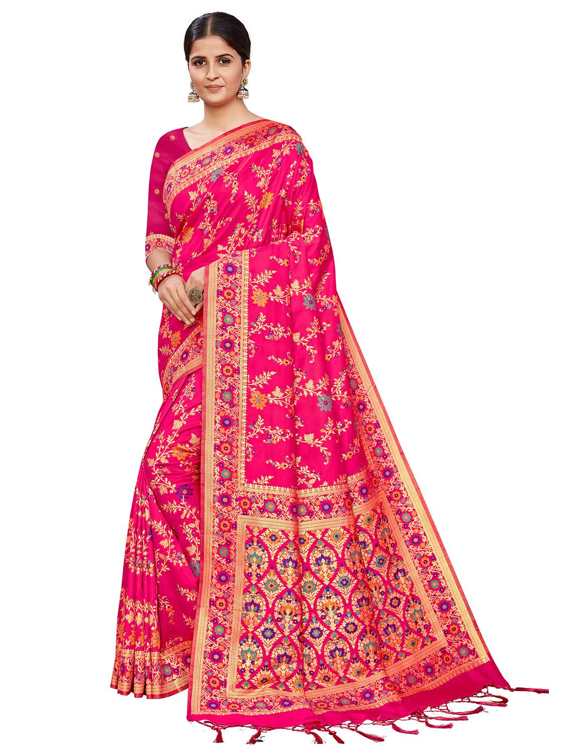 jacquard work banarasi saree with blouse - 17875059 - Zoom Image - 1