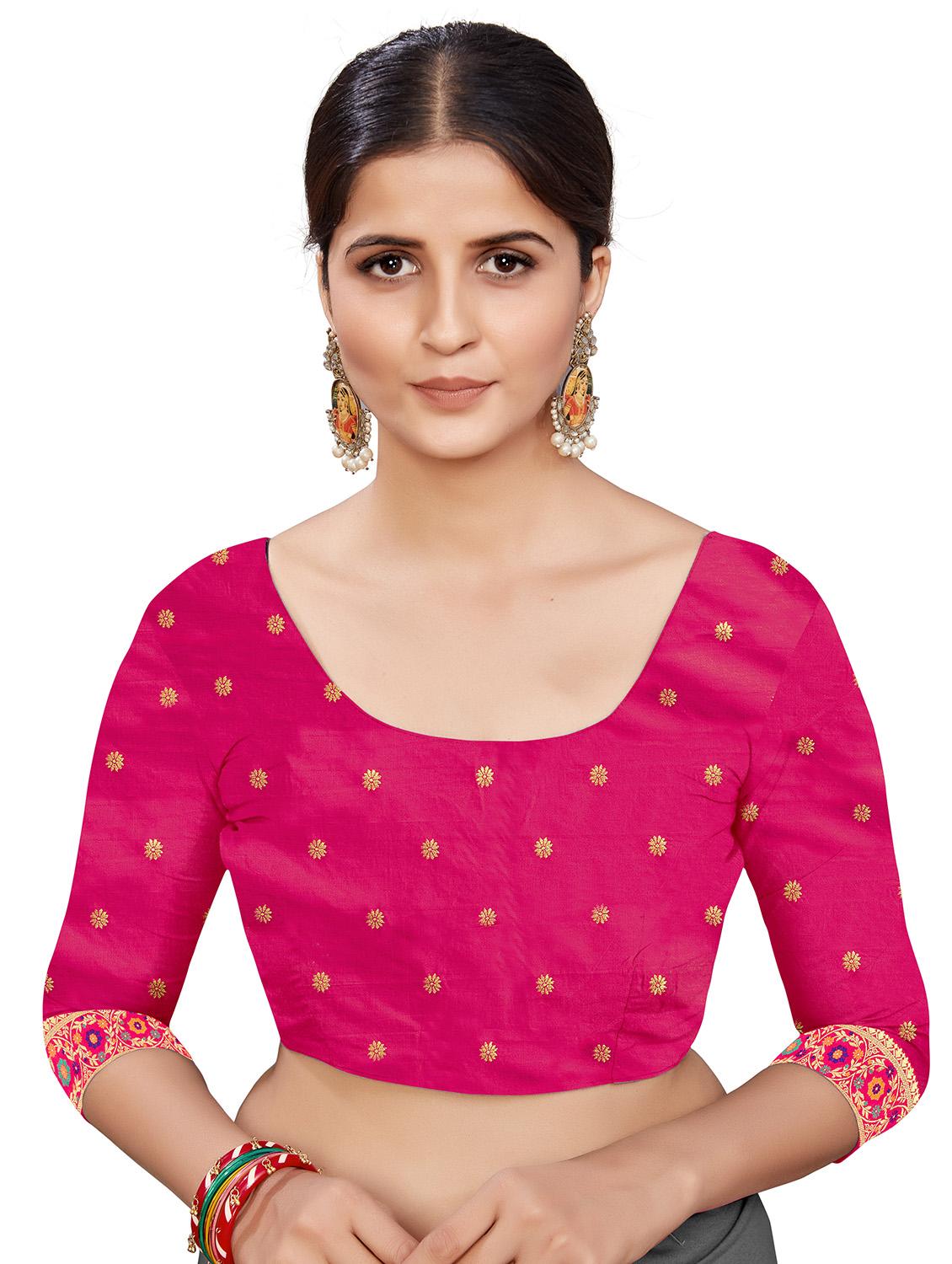 jacquard work banarasi saree with blouse - 17875059 - Zoom Image - 2