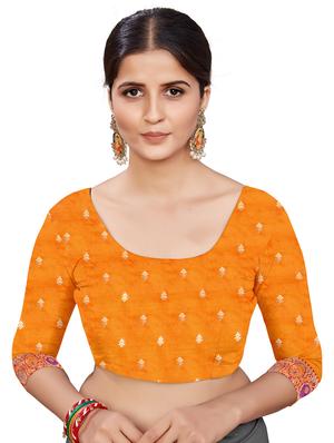 jacquard work banarasi saree with blouse - 17875060 - Standard Image - 2