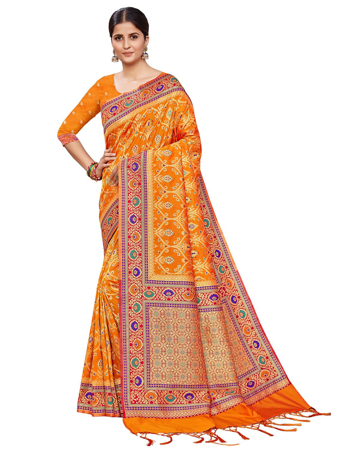 jacquard work banarasi saree with blouse - 17875060 - Zoom Image - 1