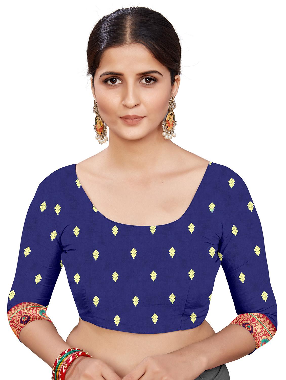 jacquard work banarasi saree with blouse - 17875061 - Zoom Image - 2