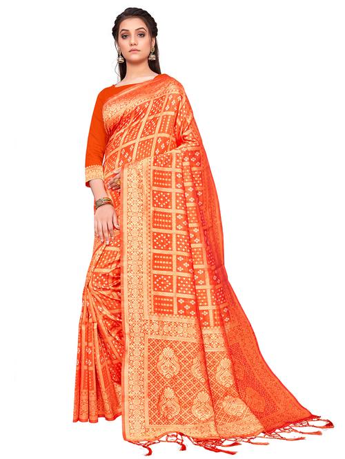 jacquard work banarasi saree with blouse - 17875076 - Standard Image - 1