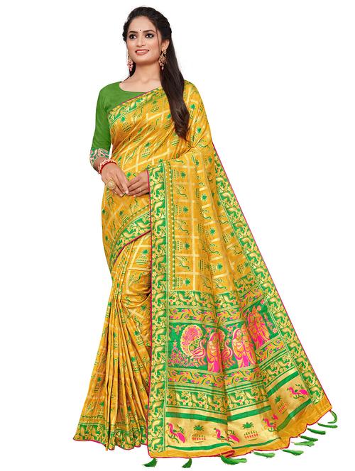 jacquard work banarasi saree with blouse - 17875085 - Standard Image - 1
