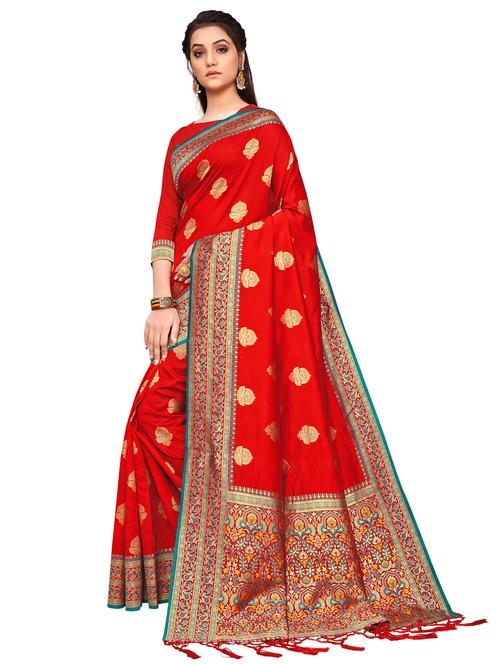jacquard work banarasi saree with blouse - 17875093 - Standard Image - 1