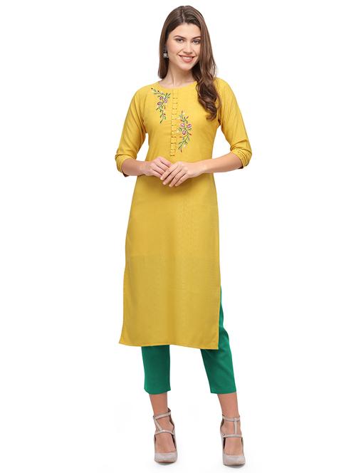 embroidered straight kurta - 17875171 - Very Small Image - 1