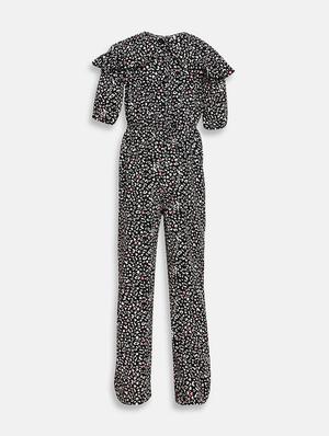 black animal print full length jumpsuit - 17875338 - Standard Image - 2