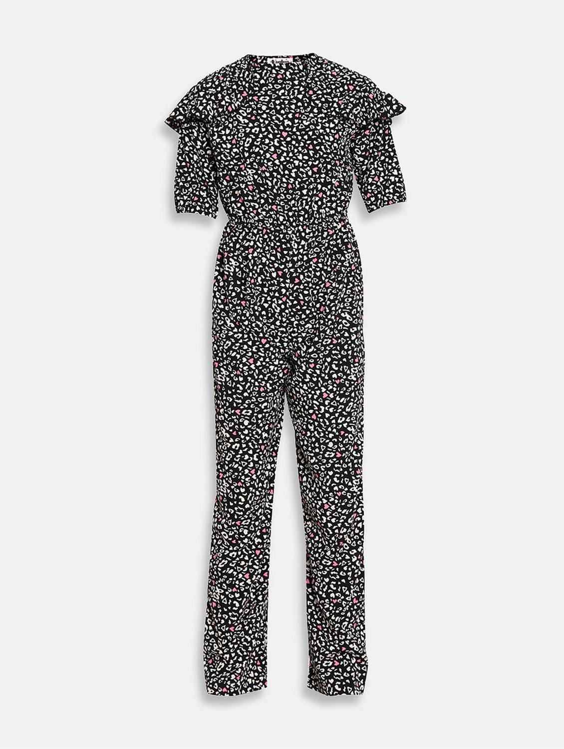 black animal print full length jumpsuit - 17875338 - Zoom Image - 1