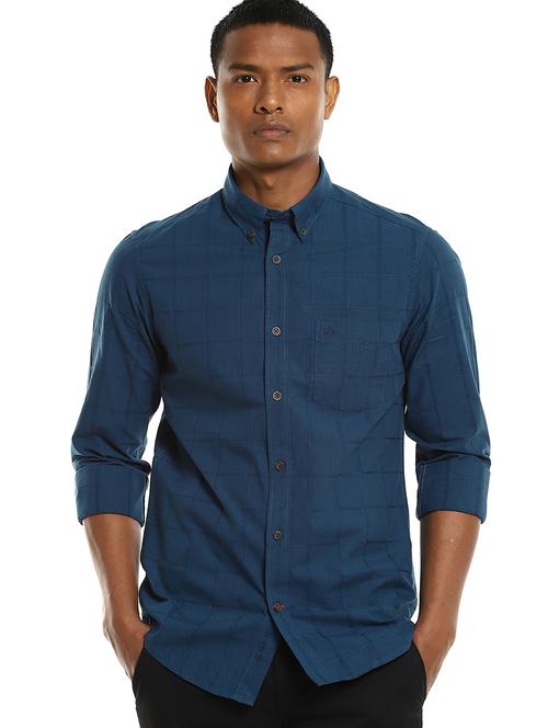 teal blue checkered casual shirt - 17875496 - Very Small Image - 1