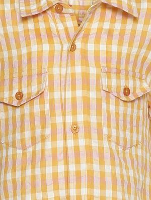yellow checkered shirt - 17876341 - Standard Image - 3