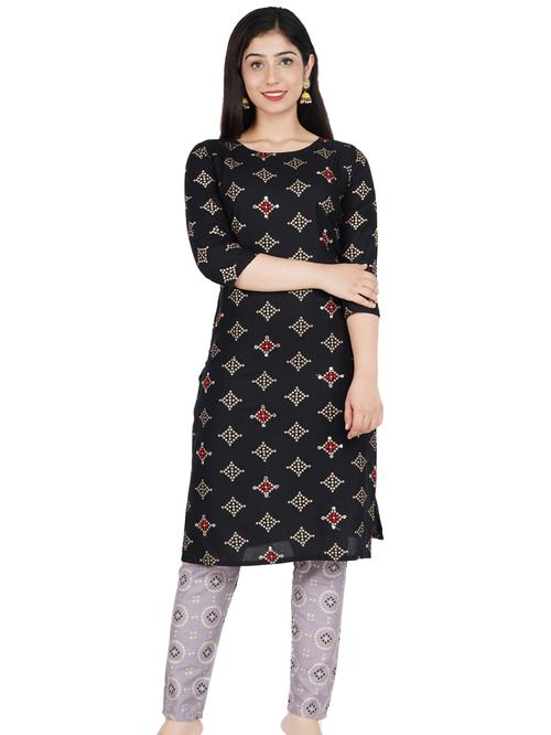 black silk kurti - 17882307 - Standard Image - 1
