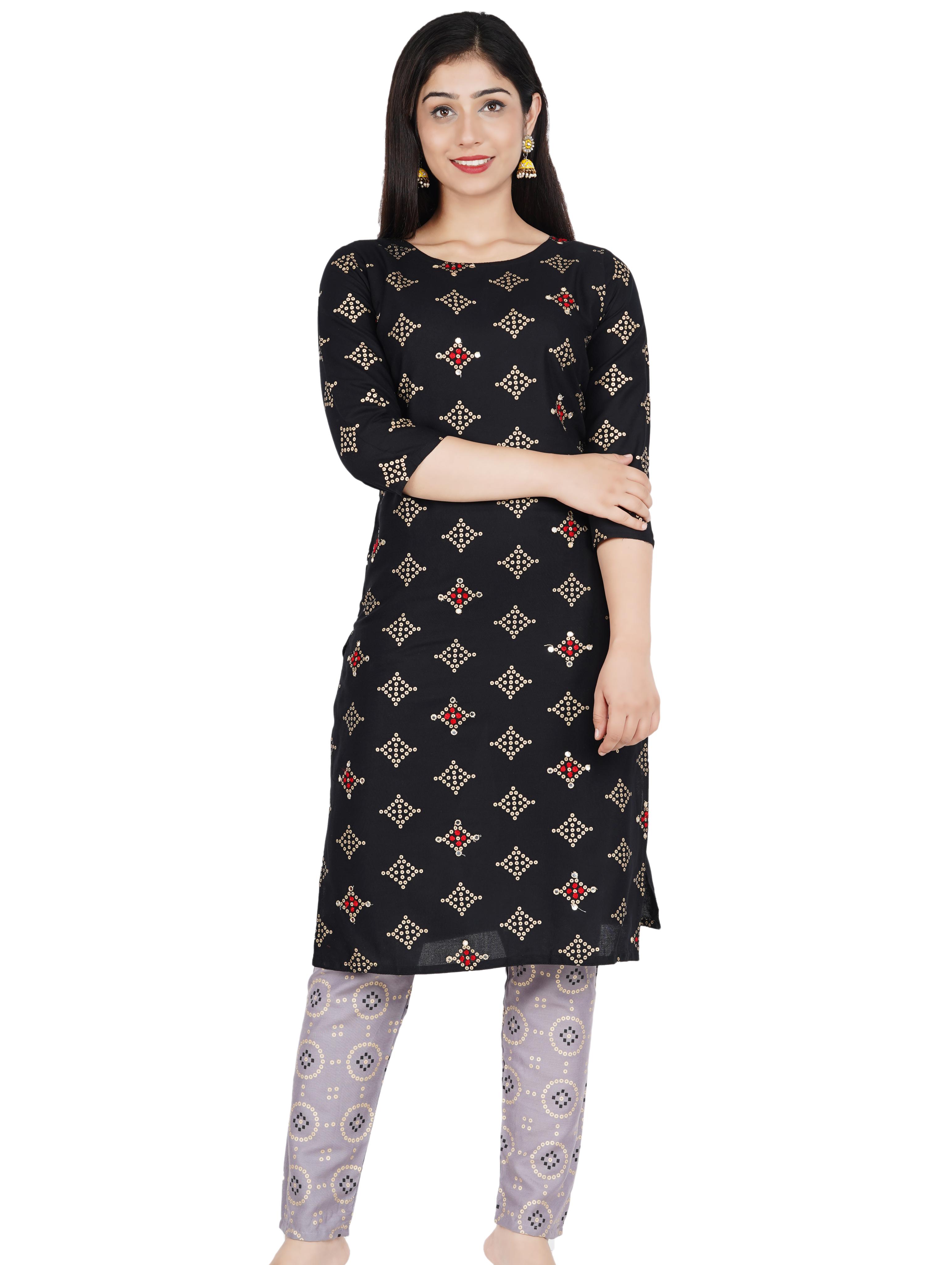 black silk kurti - 17882307 - Zoom Image - 1