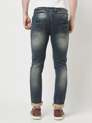 weago men's blue mid-rise slim-fit jeans with belt - 17882389 - Standard Image - 3