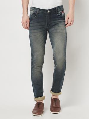 weago men's blue mid-rise slim-fit jeans with belt - 17882389 - Standard Image - 4