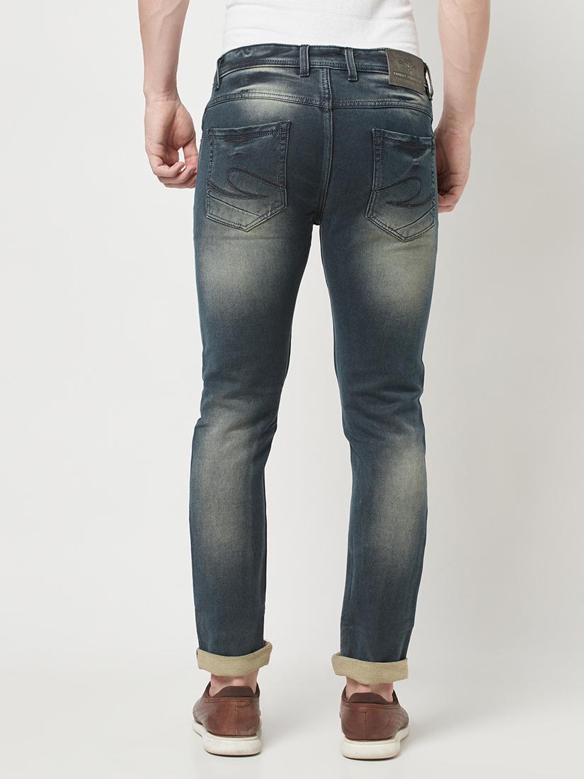 weago men's blue mid-rise slim-fit jeans with belt - 17882389 - Zoom Image - 3