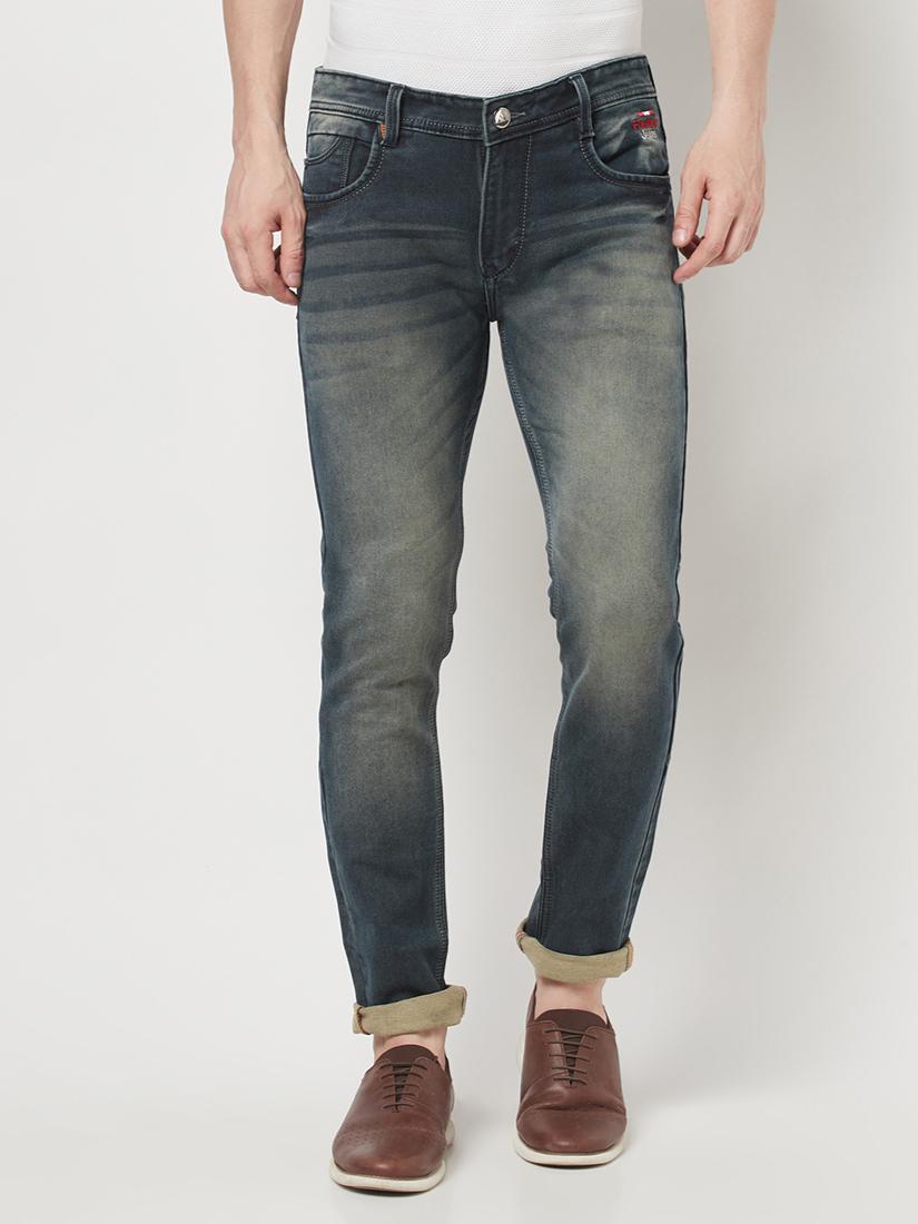 weago men's blue mid-rise slim-fit jeans with belt - 17882389 - Zoom Image - 4