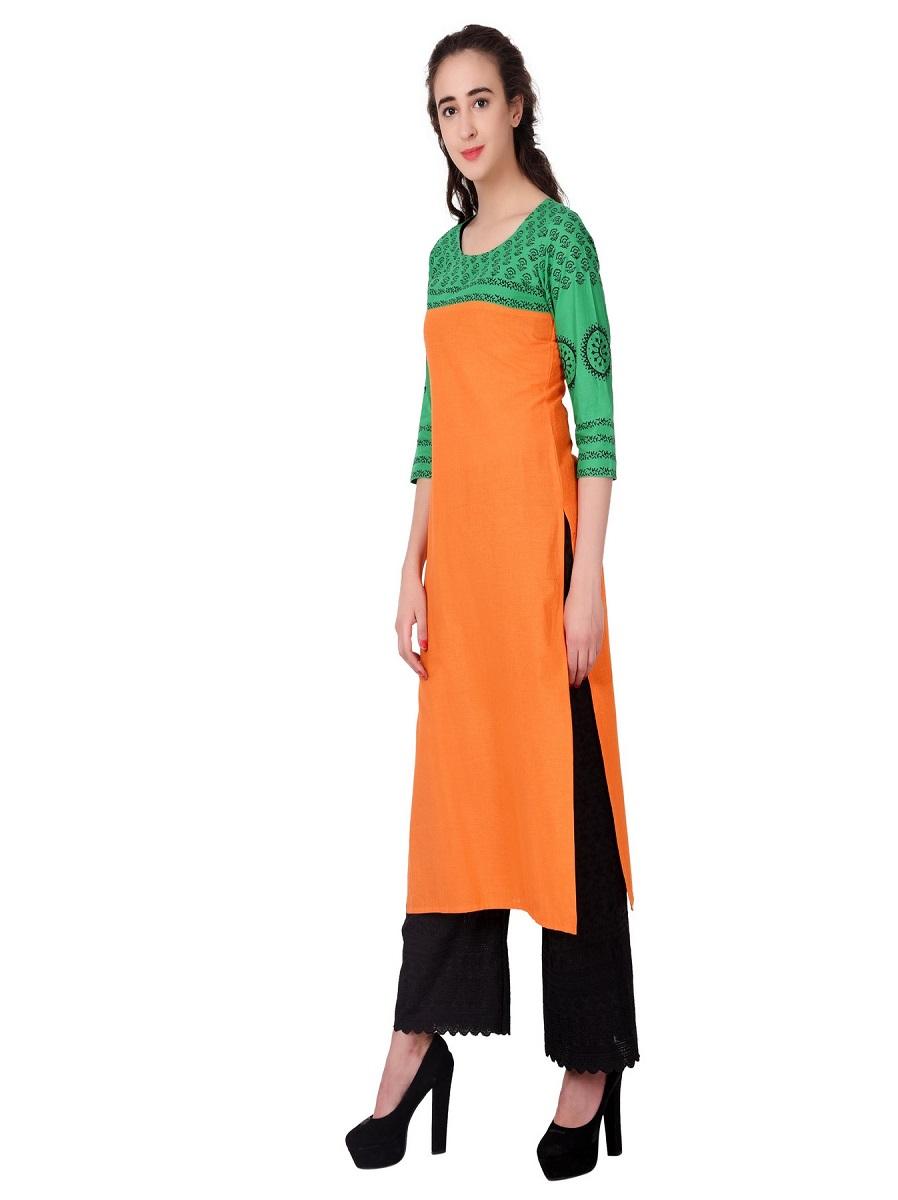 m2r printed cotton blend round neck kurti for women - 17882722 - Zoom Image - 2