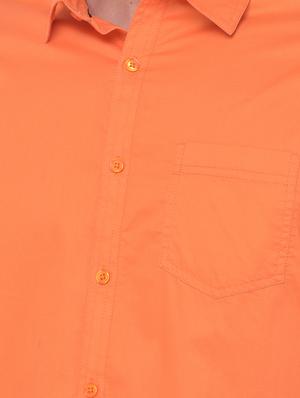 orange solid casual shirt - 17882883 - Standard Image - 5