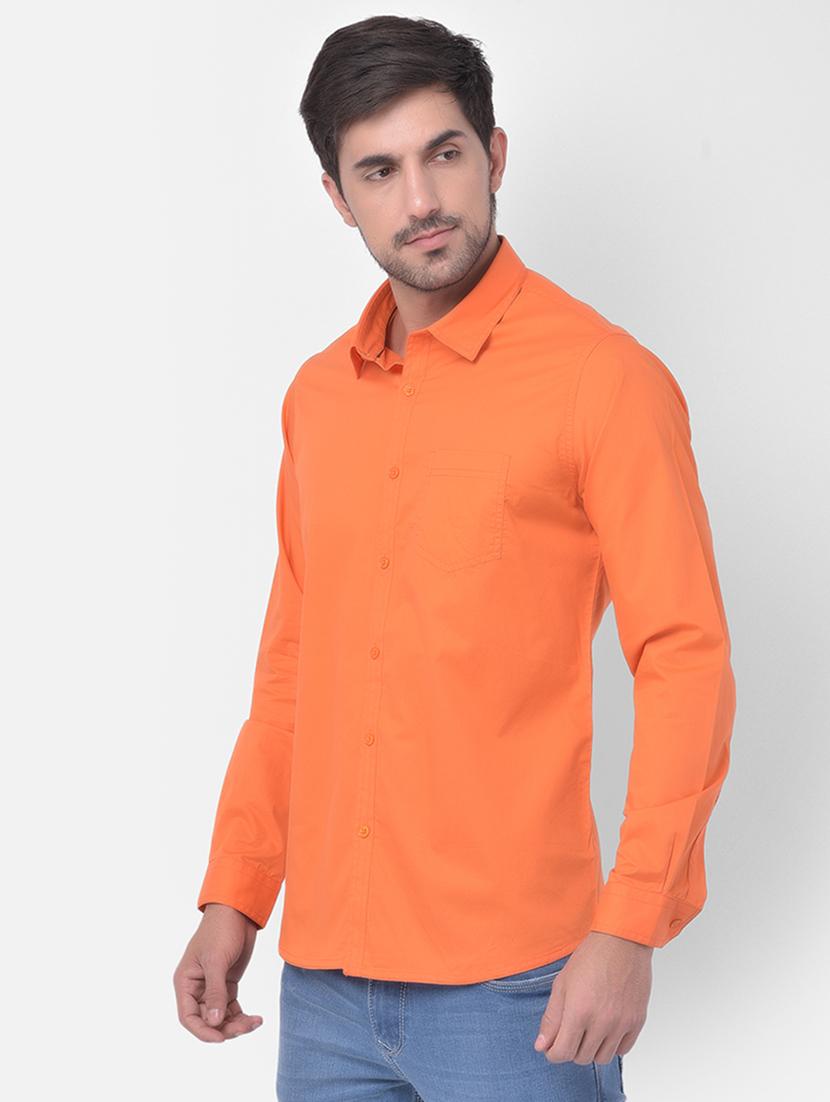 orange solid casual shirt - 17882883 - Zoom Image - 2