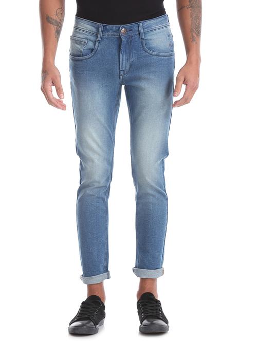 blue light washed denim jeans - 17882991 - Standard Image - 1