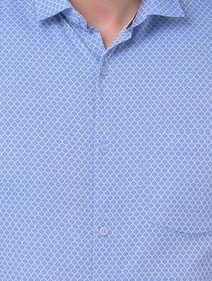 blue printed formal shirt - 17883077 - Standard Image - 5