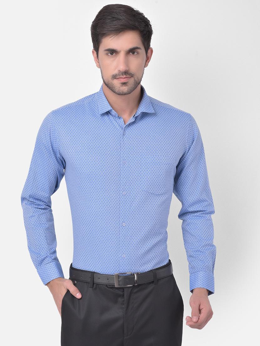 blue printed formal shirt - 17883077 - Zoom Image - 1