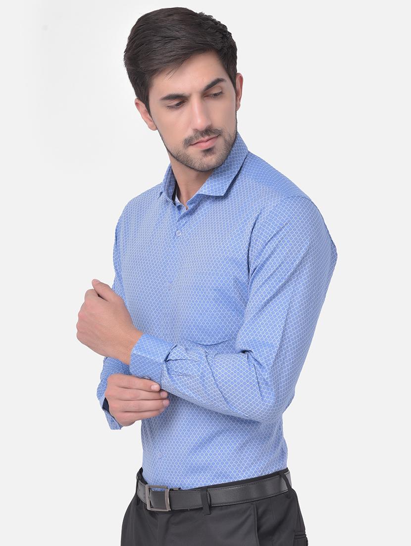 blue printed formal shirt - 17883077 - Zoom Image - 2